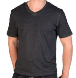 Camiseta Slim Escote V Negro Jaspeado